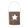 120211 Valentine Day Atmosphere Lamp Candle Holder Cafe Decoration Home Party Decoration Tea Wax Wooden Candle Cup (Five Stars)
