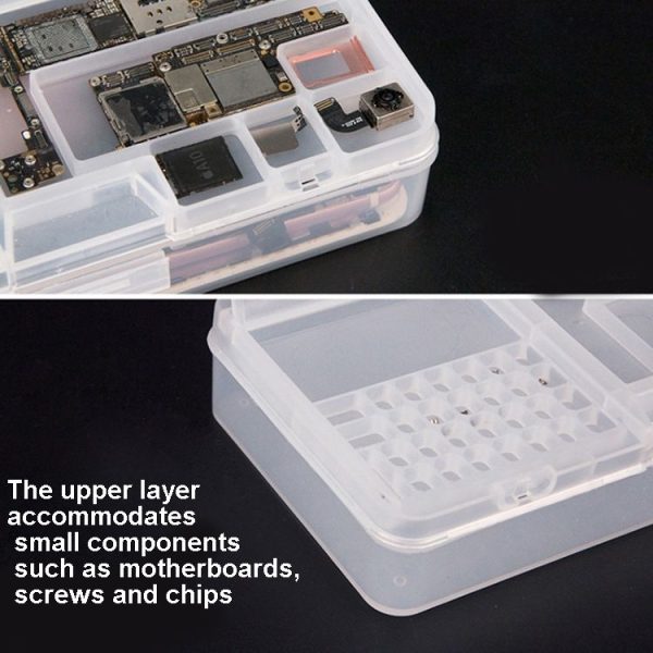 2 PCS Double-Layer Clamshell Mobile Phone Repair Parts Turnover Box Mobile Phone Disassembly Screw Component Storage Box - Image 4