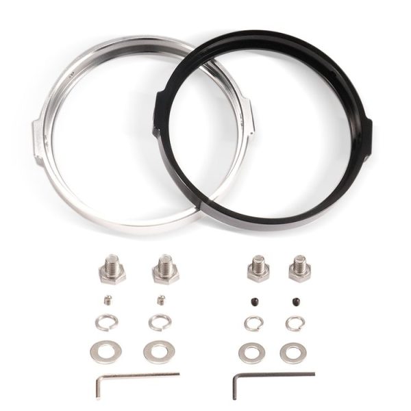5.75 Inch Round Retro Headlight Ring Motorcycle Headlight Modification Parts (Silver) - Image 2