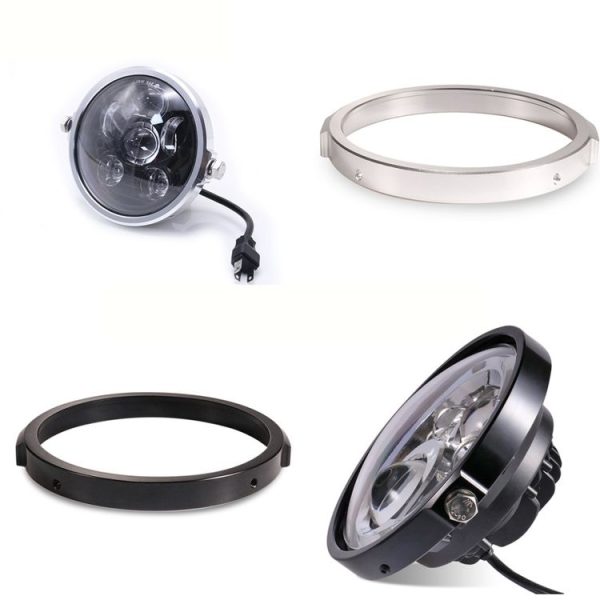 5.75 Inch Round Retro Headlight Ring Motorcycle Headlight Modification Parts (Silver) - Image 8
