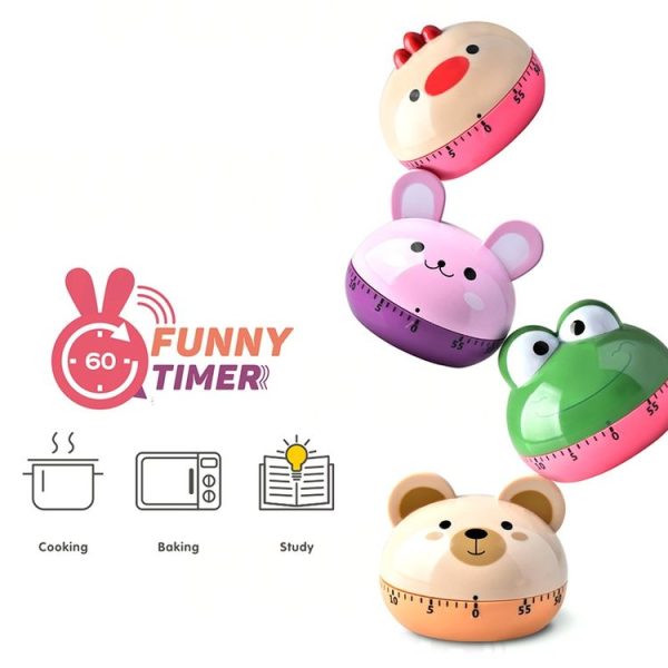Kitchen Mechanical Timer Cartoon 60 Minutes Timer Baking Cooking Reminder (Chicken) - Image 2