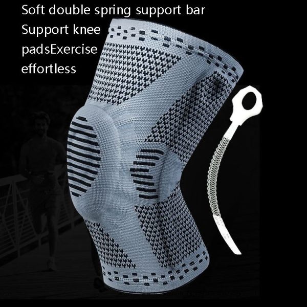 Sports Knee Pads Anti-Collision Support Compression Keep Warm Leg Sleeve Knitting Basketball Running Cycling Protective Gear, Size: L (Black Red) - Image 3