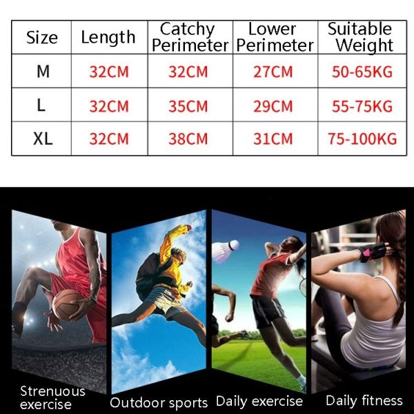 Sports Knee Pads Anti-Collision Support Compression Keep Warm Leg Sleeve Knitting Basketball Running Cycling Protective Gear, Size: L (Black Red) - Image 7
