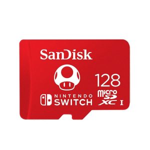SanDisk SDSQXAO TF Card Micro SD Memory Card for Nintendo Switch Game Console, Capacity: 128GB Red