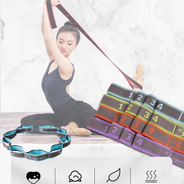TF-YJD2 Yoga Elastic Band Fitness Resistance Stretch Band 9-Stage Yoga Training Band (Blue) - Image 11