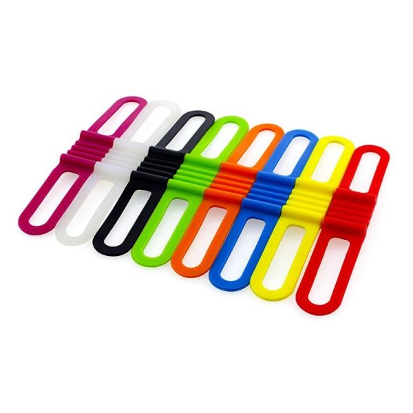 10 PCS High Elastic Silicone Straps Bicycle Fixed Strap Car Light Beam, Size: One Size (Blue) - Image 2
