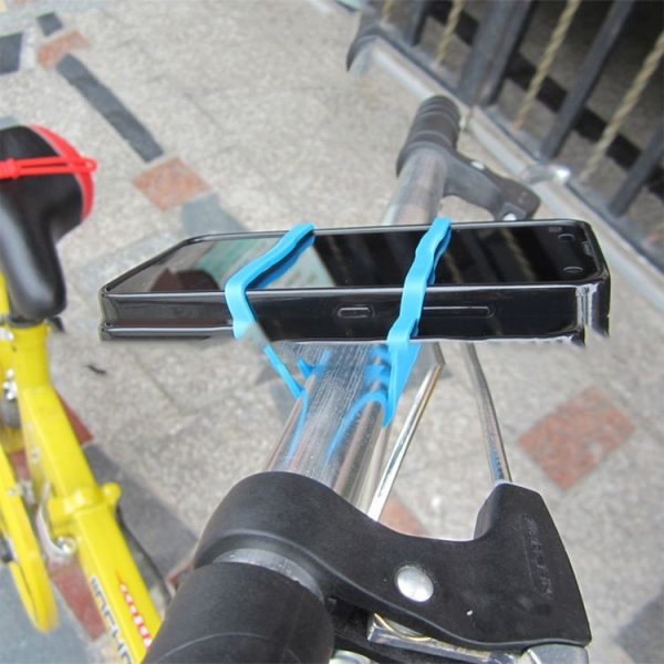 10 PCS High Elastic Silicone Straps Bicycle Fixed Strap Car Light Beam, Size: One Size (Blue) - Image 5