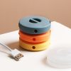 Round Data Cable Storage Box Earphone Storage Collection Box (Blue) - Image 5