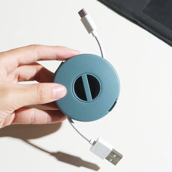Round Data Cable Storage Box Earphone Storage Collection Box (Blue) - Image 8