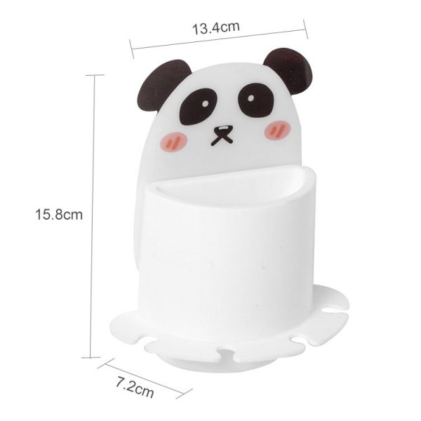 Bathroom Paste Wall-Mounted Shelf Cartoon Animal Toothbrush Holder (Panda) - Image 2