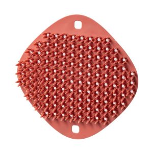 2 PCS Multifunctional Silicone Cleaning Brush Non-Oily Kitchen Cleaning Scouring Pad (Honey Bud Red)