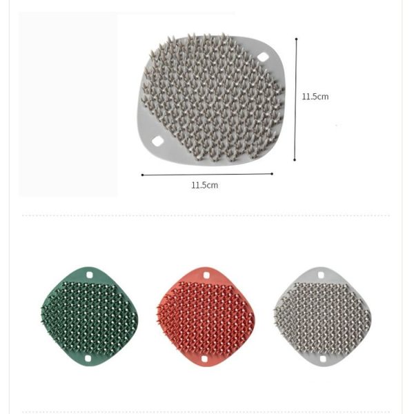 2 PCS Multifunctional Silicone Cleaning Brush Non-Oily Kitchen Cleaning Scouring Pad (Honey Bud Red) - Image 5