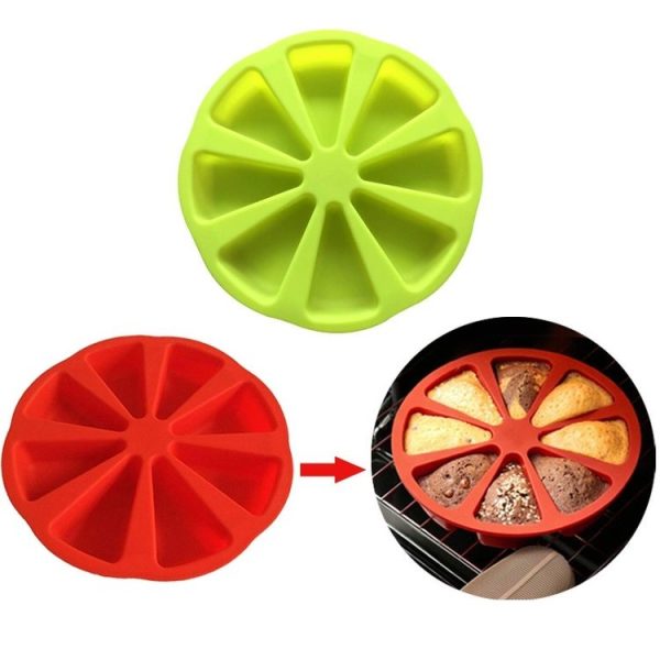 Silicone Orange Shape 8-Point Mold Kitchen Cake Pizza Baking Model (Green) - Image 3