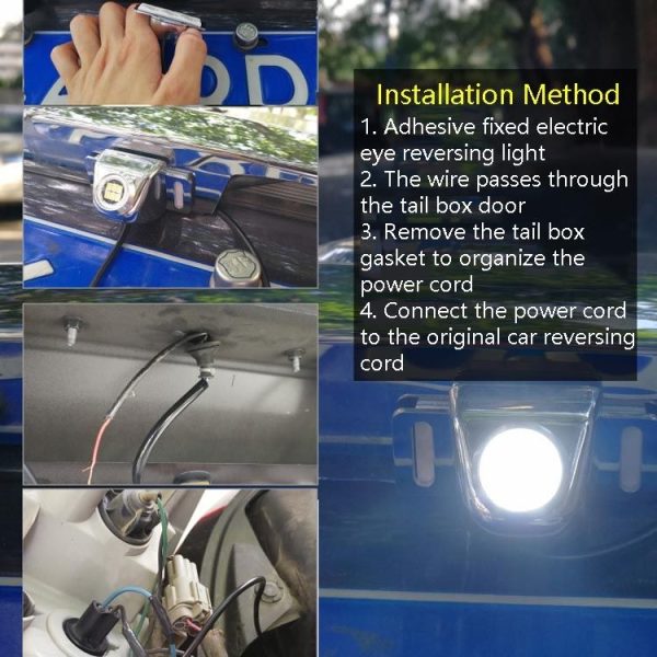 Car LED Electric Eye Reversing Light External Bulb Modified License Plate Auxiliary Light (Silver) - Image 6