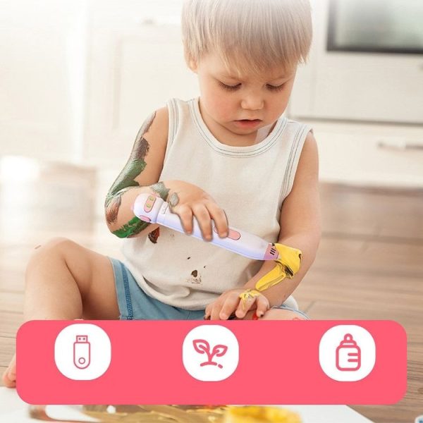 Drawing Three-Dimensional Graffiti Low Temperature 3D Printing Pen For Children A4 Pink - Image 2