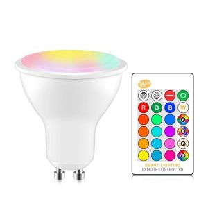 GU10 8W AC85-265V Dimmable LED Spotlight Remote Control Holiday Decoration Home Lighting (RGB+Cool White (5500-7000K))