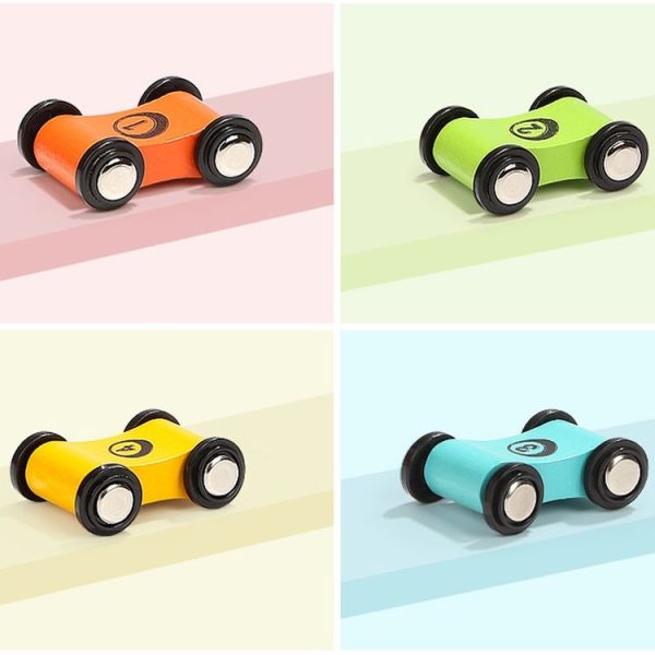 8 PCS Wooden Speed Mini Race Car Early Childhood Education Puzzle Hand-Eye Coordination Toy, Random Color Delivery - Image 2