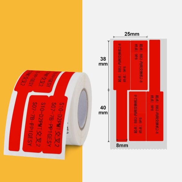 Network Cable Knife Type T-Type Double-Row Cable Thermal Paper Label Printing Paper For NIIMBOT B3 (Red) - Image 2