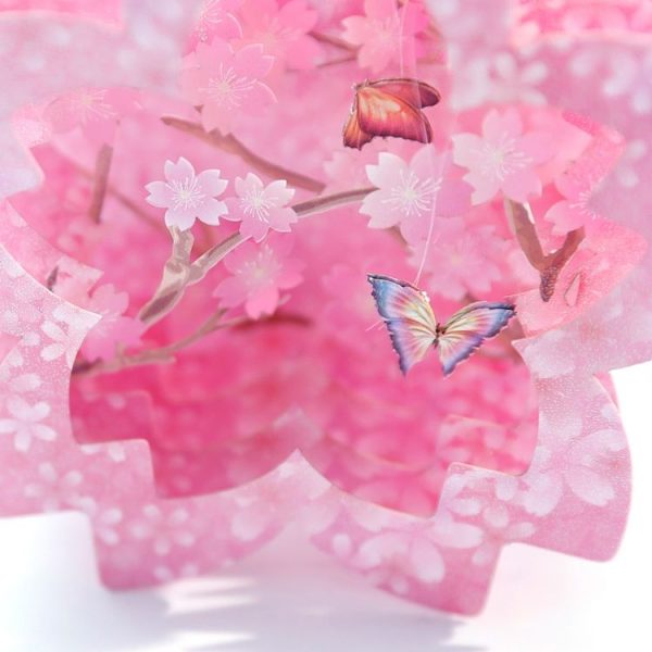 Valentine Day Greeting Card Cherry Blossom Butterfly Carving Box - Image 4
