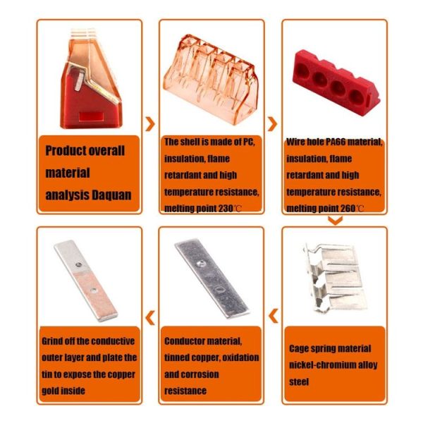 10 PCS VSELE VSE-104D Multifunctional Current Conductor Splicing Connectors Push-in Connector Terminal - Image 3