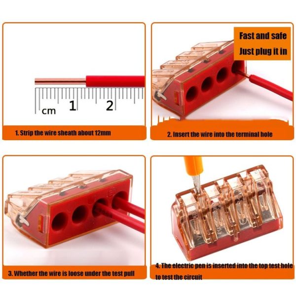 10 PCS VSELE VSE-104D Multifunctional Current Conductor Splicing Connectors Push-in Connector Terminal - Image 4
