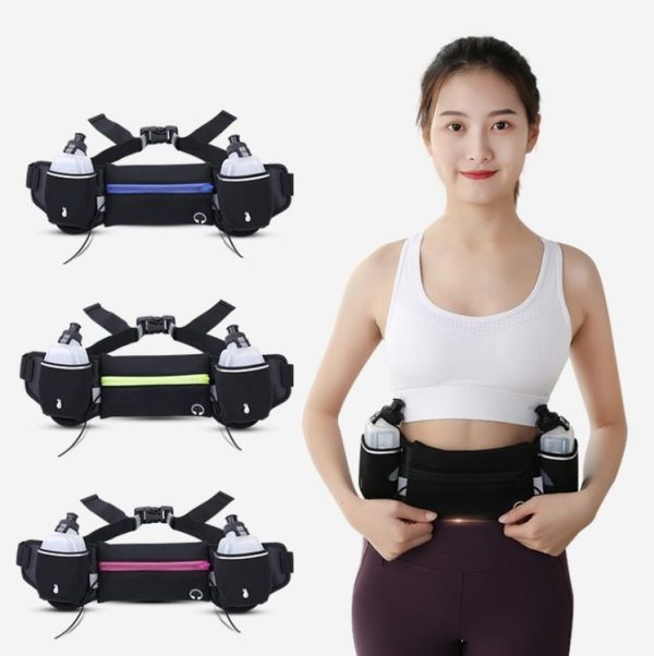 Outdoor Sports Water Bottle Waist Bag Personal Waterproof & Anti-Theft Pockets (Green) - Image 2