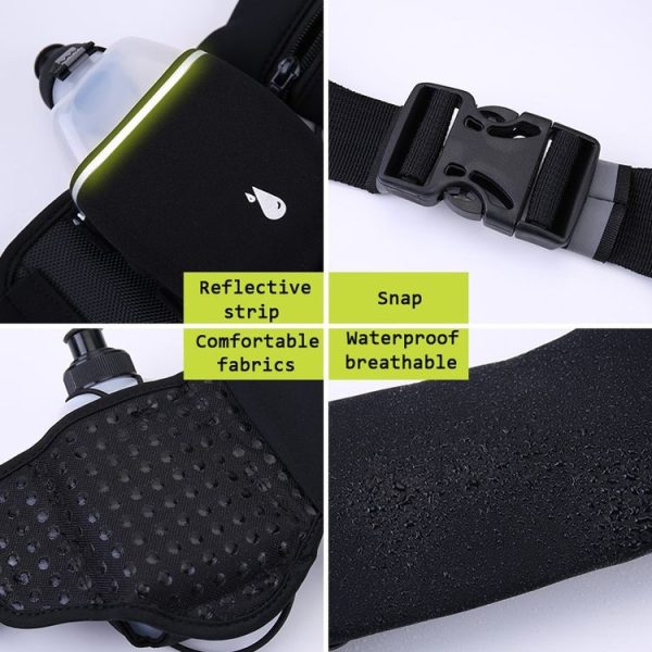 Outdoor Sports Water Bottle Waist Bag Personal Waterproof & Anti-Theft Pockets (Green) - Image 3