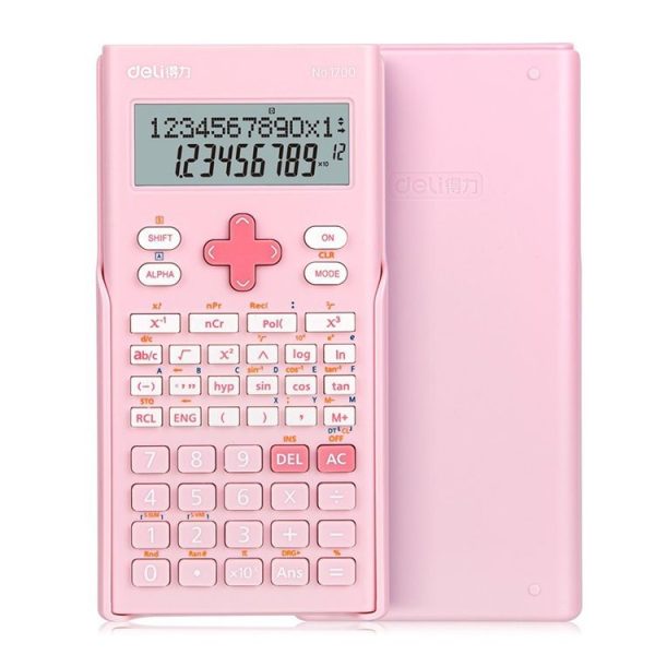 Deli 1700 Scientific Calculator Portable And Cute Student Calculator (Pink)