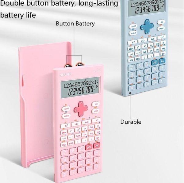Deli 1700 Scientific Calculator Portable And Cute Student Calculator (Pink) - Image 3