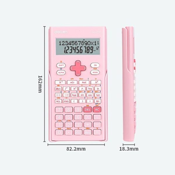 Deli 1700 Scientific Calculator Portable And Cute Student Calculator (Pink) - Image 6