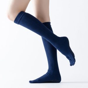 Medium Yoga Socks Warm Five-Finger Socks Non-Slip Pile Socks, Size: One Size (Royal Blue)