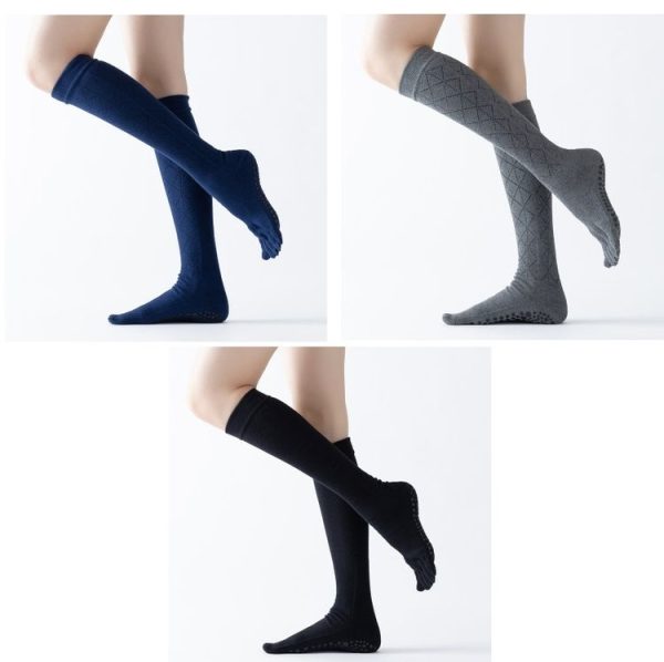 Medium Yoga Socks Warm Five-Finger Socks Non-Slip Pile Socks, Size: One Size (Royal Blue) - Image 2