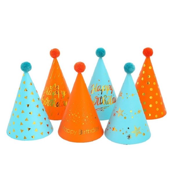 20 PCS Sequined Fur Ball Birthday Hat Birthday Party Supplies Dress Up Paper Hat, Colour: 2 Gem Green Flash Ball - Image 2