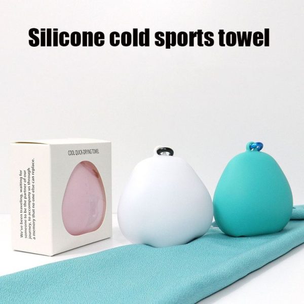 2 PCS 2 in 1Quick-Drying Sports Towel Silicone Storage Cover Outdoor Travel Cooling Towel Set, Size: S (Cartoon Green) - Image 11