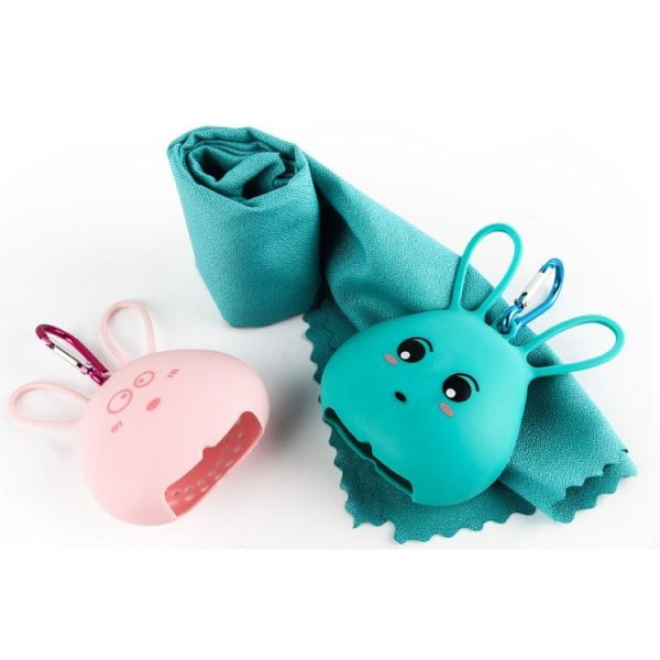 2 PCS 2 in 1Quick-Drying Sports Towel Silicone Storage Cover Outdoor Travel Cooling Towel Set, Size: S (Cartoon Green) - Image 7