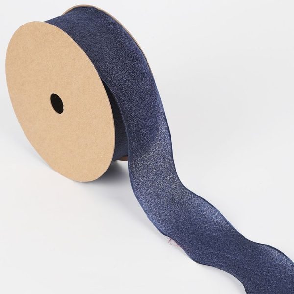 Kapok Yarn Ribbon Flower Packaging Ribbon Headdress Headband (Navy)