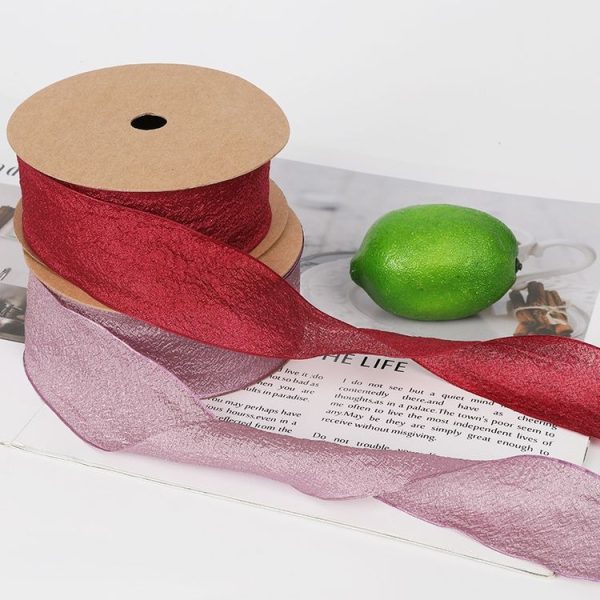 Kapok Yarn Ribbon Flower Packaging Ribbon Headdress Headband (Navy) - Image 5