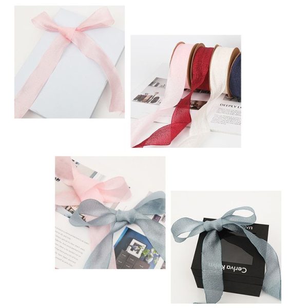 Kapok Yarn Ribbon Flower Packaging Ribbon Headdress Headband (Navy) - Image 6
