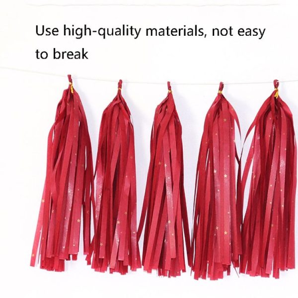 Color Polka Dot Paper Tassels Birthday Room Decoration Ribbon Garland (TM-002 Pink Dots) - Image 3