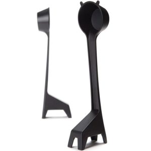 5 PCS Cartoon Giraffe Shape Coffee Spoon Coffee Bean Powder Quantitative Spoon Metering Plastic Spoon (Black)