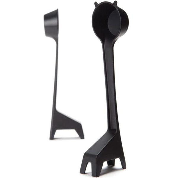 5 PCS Cartoon Giraffe Shape Coffee Spoon Coffee Bean Powder Quantitative Spoon Metering Plastic Spoon (Black)