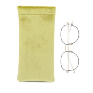 3 PCS Pure Color Waterproof Flannel Myopia Presbyopic Glasses Bag Big Frame Storage Sunglasses Bag (Yellow)