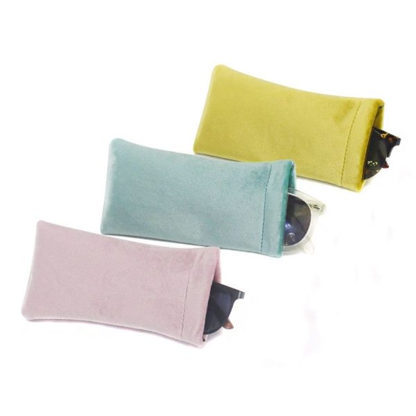 3 PCS Pure Color Waterproof Flannel Myopia Presbyopic Glasses Bag Big Frame Storage Sunglasses Bag (Yellow) - Image 3