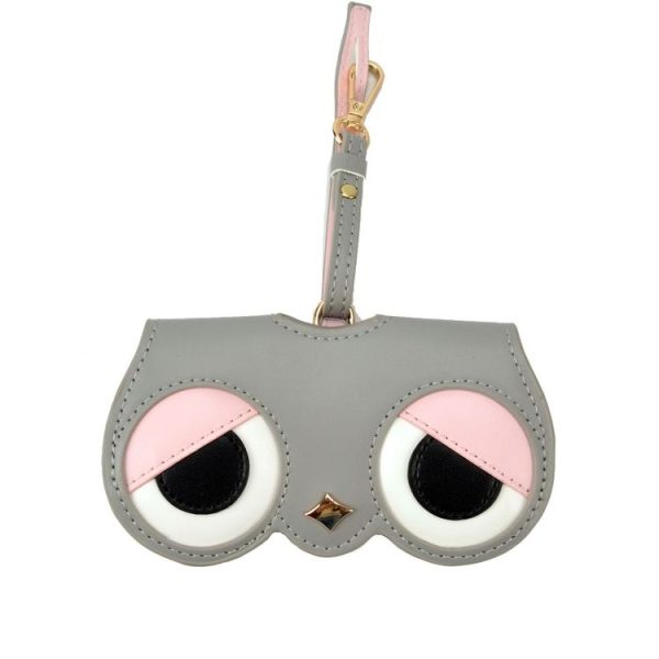 Cute And Funny PU Sunglasses Case Portable Glasses Case With Hanging Buckle, Colour: Mengbao (Gray Stitching) - Image 2