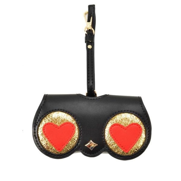 Cute And Funny PU Sunglasses Case Portable Glasses Case With Hanging Buckle, Colour: Red Love - Image 2