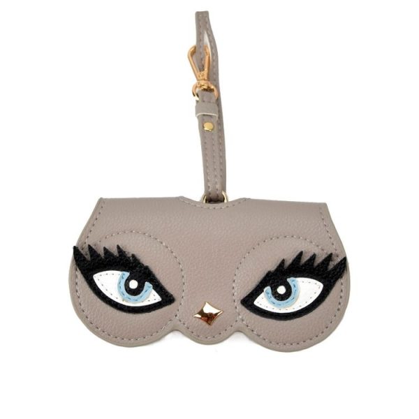 Cute And Funny PU Sunglasses Case Portable Glasses Case With Hanging Buckle, Colour: Big Eyes (Gray) - Image 2