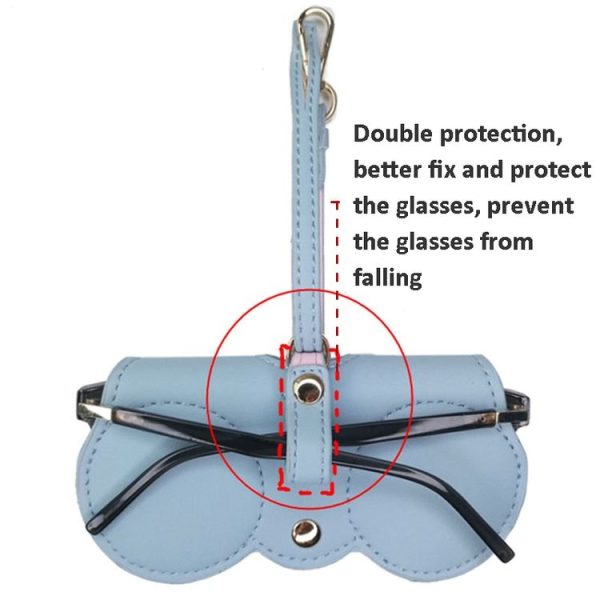 Cute And Funny PU Sunglasses Case Portable Glasses Case With Hanging Buckle, Colour: Bat (Black) - Image 4