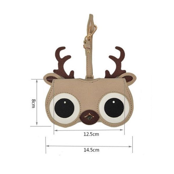 Cute And Funny PU Sunglasses Case Portable Glasses Case With Hanging Buckle, Colour: Bat (Black) - Image 7