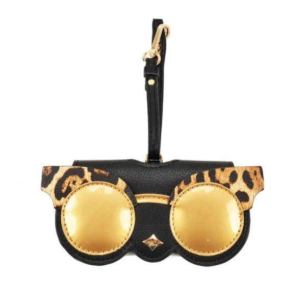 Cute And Funny PU Sunglasses Case Portable Glasses Case With Hanging Buckle, Colour: Leopard Print - Image 2