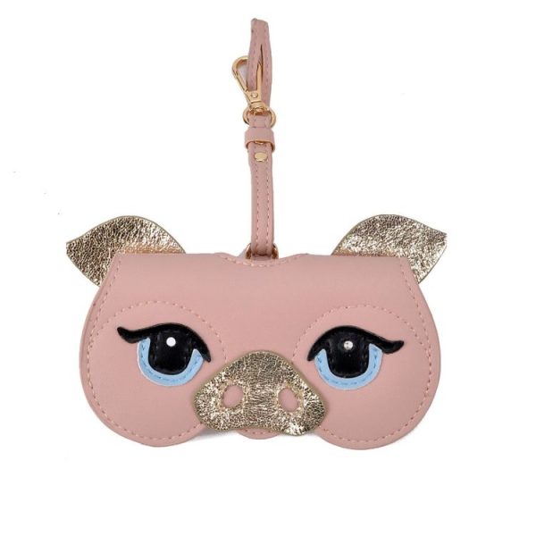 Cute And Funny PU Sunglasses Case Portable Glasses Case With Hanging Buckle, Colour: Cute Piggy - Image 2